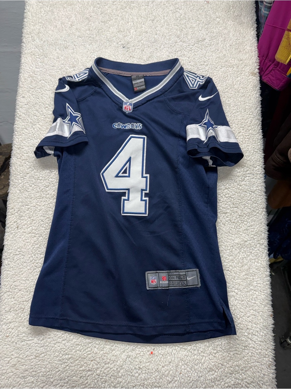 Nike NFL Dak Prescott Dallas Cowboy jersey, blue, sewn on patches, youth small